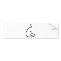 Artistic Swirly Cat Silhouette Bumper Sticker