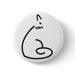 Artistic Swirly Cat Silhouette Buttons