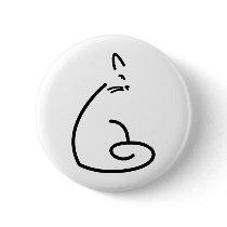 Artistic Swirly Cat Silhouette Buttons