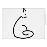 Artistic Swirly Cat Silhouette Card