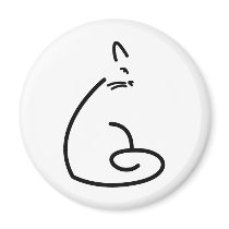 Artistic Swirly Cat Silhouette Fridge Magnet