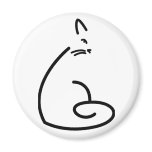 Artistic Swirly Cat Silhouette Fridge Magnet