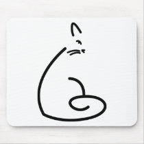Artistic Swirly Cat Silhouette Mousepad