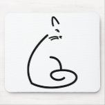Artistic Swirly Cat Silhouette mousepads