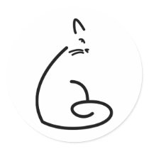 Artistic Swirly Cat Silhouette Stickers