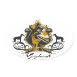 Artistic Urban Greyhound Dog Breed Design Oval Sticker