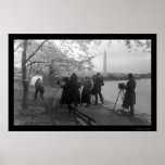 Artists and Cherry Trees in Washington, DC 1920 Poster