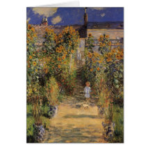 Artist's Garden at Vetheuil by Monet, Vintage Art Cards