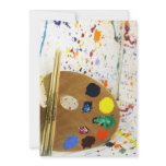 Artists Paint Splatter And Pallet of Paint invitations