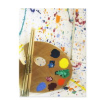 Artists Paint Splatter And Pallet of Paint