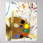 Artists Paint Splatter And Pallet of Paint