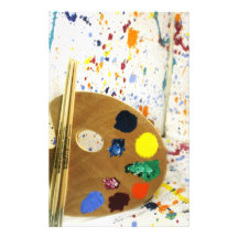 Artists Paint Splatter And Pallet of Paint Customised Stationery