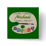 Artist's Pallet Name Badge buttons