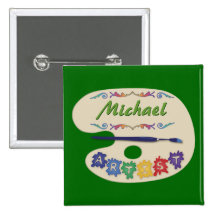 Artist's Pallet Name Badge Pin