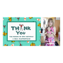 Arts and Crafts Theme Photo Thank You Note Photo Cards