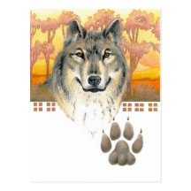Arts and Crafts Wolf Post Cards