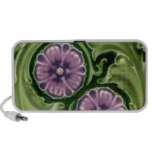 Arts Crafts Art Nouveau Antique Ceramic Tile Print Notebook Speaker