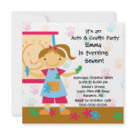 Arts & Crafts Birthday Party Custom Invitations