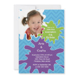 Arts & Crafts Kids Paint Photo Birthday Party Personalized Announcements