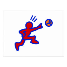 artsy basketball guy postcard