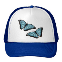 Artsy Blue Butterflies Mesh Hat