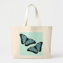 Artsy Blue Butterflies Tote Bags