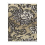 Artsy Embossed Black & Gold Flowers postcards