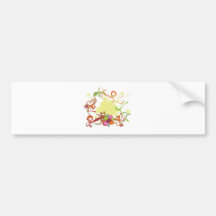 artsy floral bliss vector design bumper sticker