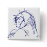 Artsy Horse Head Sketch Pinback Buttons