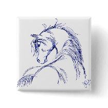 Artsy Horse Head Sketch Pinback Buttons