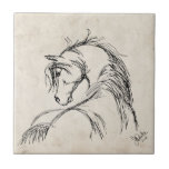 Artsy Horse Head Sketch Tiles