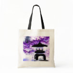 Artsy Japanese Pagoda Style Garden Lantern Canvas Bag