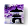 Artsy Japanese Pagoda Style Garden Lantern Pinback Button
