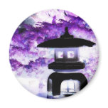 Artsy Japanese Pagoda Style Garden Lantern Fridge Magnet