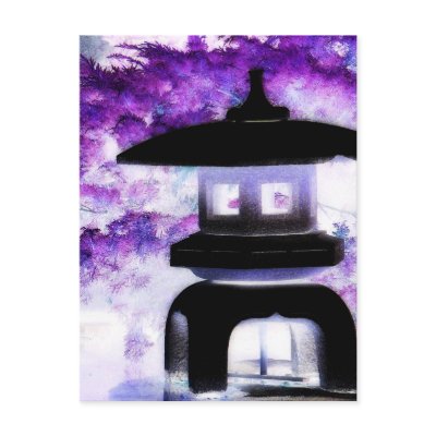 Artsy Japanese Pagoda Style Garden Lantern Post Cards by CountryCorner