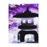 Artsy Japanese Pagoda Style Garden Lantern postcards
