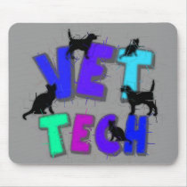 Artsy Vet Tech Gifts, Unique artist drawn design Mousepad