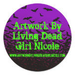 Artwork By Living Dead Girl Nicole W/Link Batty St Sticker