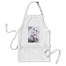 Artwork of Beautiful ladies and flowers Aprons