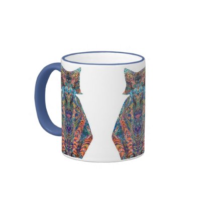 arty cat mug by mulvi1