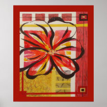Arty Red Flower Poster