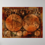 Arty Vintage Old World Map Poster