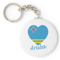 Aruba Flag Heart Keychain