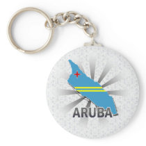Aruba Flag Map 2.0 Key Chains