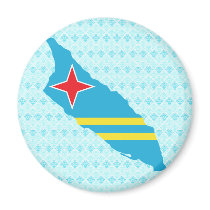 Aruba Flag Map full size Fridge Magnet