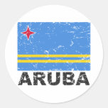 Aruba Vintage Flag Round Sticker