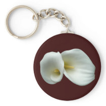 Arum White Lilies Key Chain