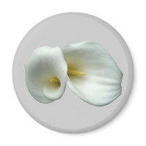 Arum White Lilies Refrigerator Magnet