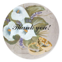 Arums bouquet round sticker