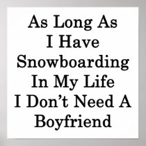 As Long As I Have Snowboarding In My Life I Don't Poster